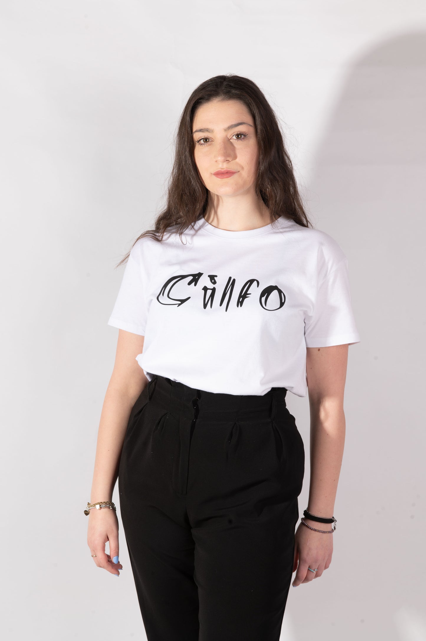 T-shirt Bianca Logo Frontale - Donna