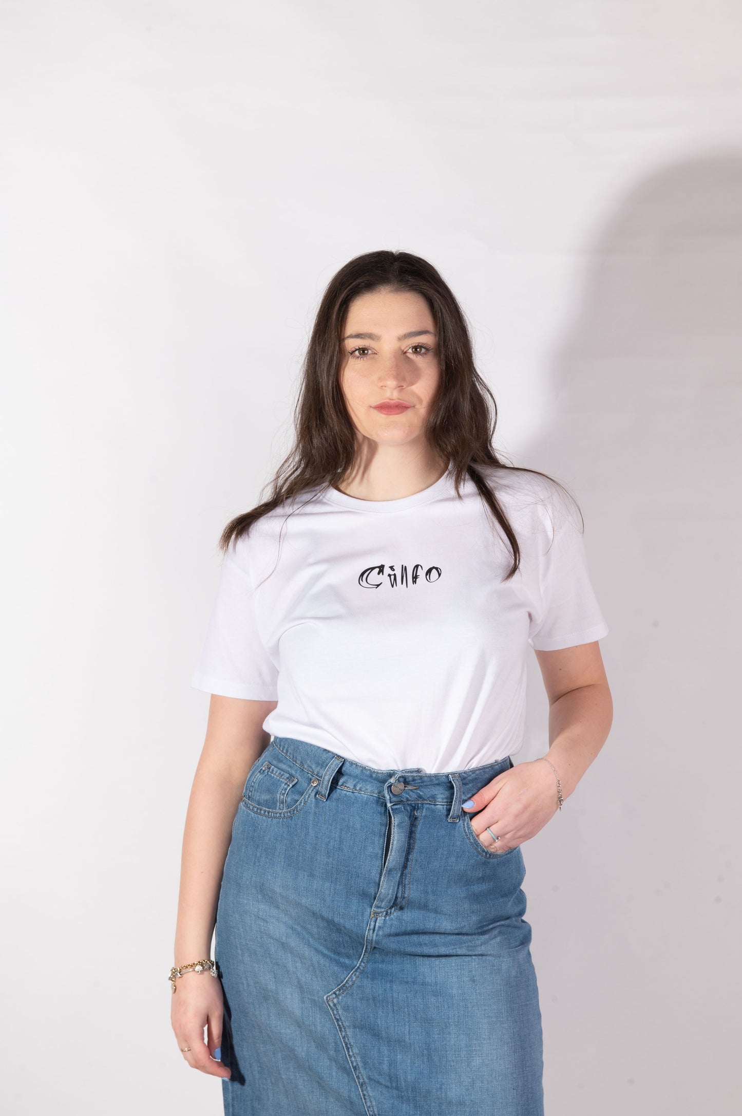 T-shirt Bianca Logo Minimal - Donna