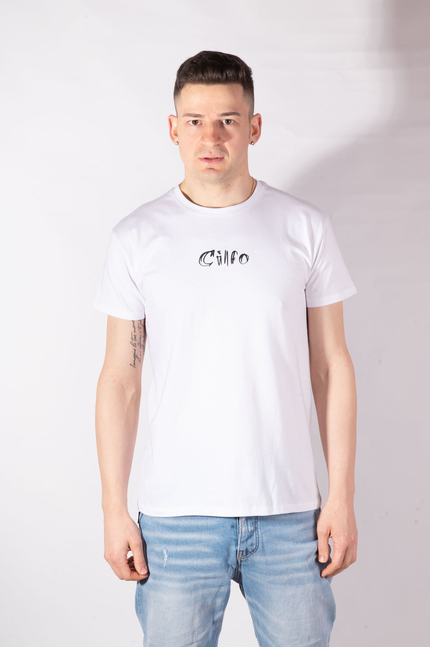T-shirt Bianca Logo Minimal - Uomo