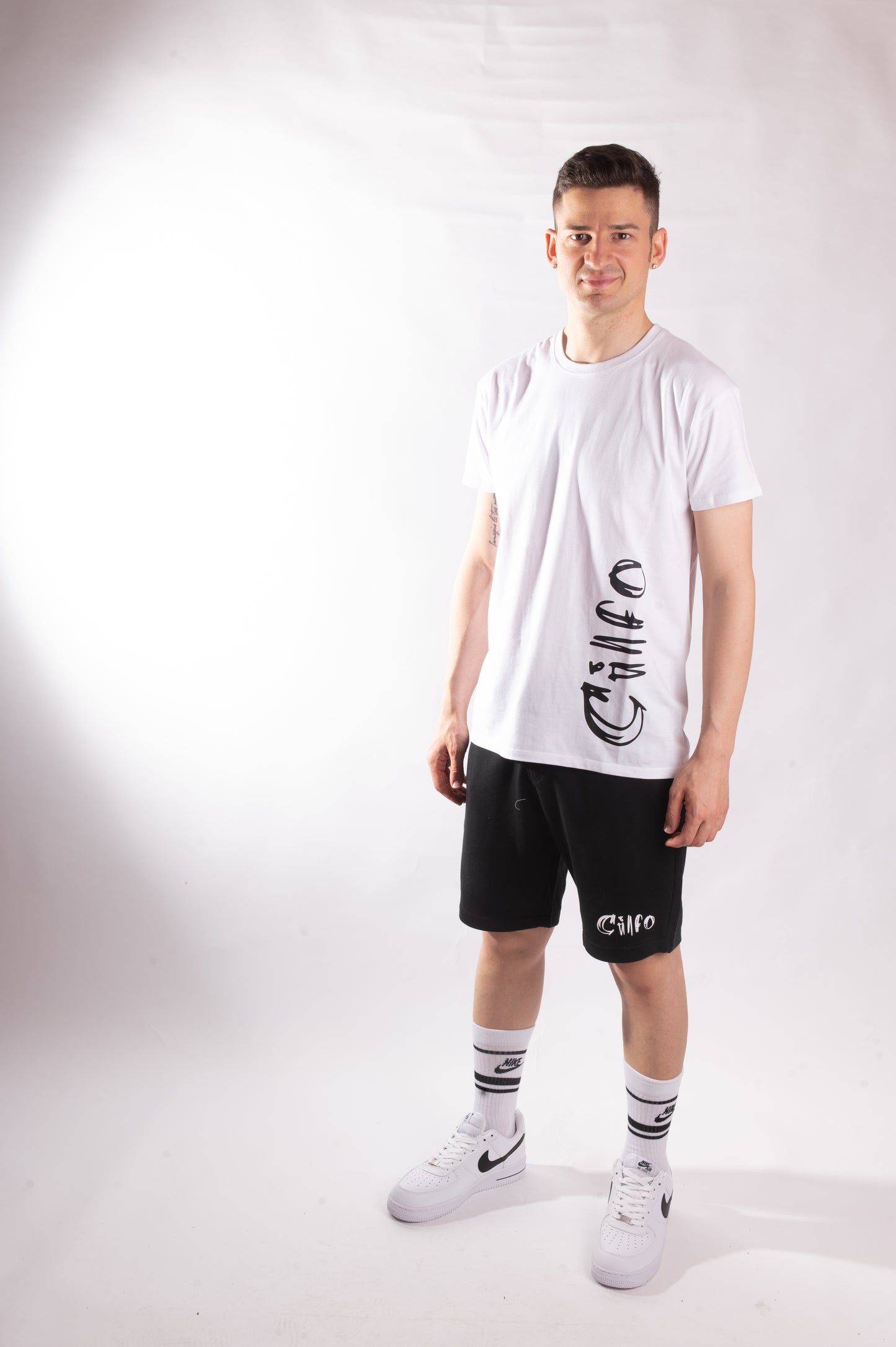 T-shirt Bianca Logo Laterale - Uomo