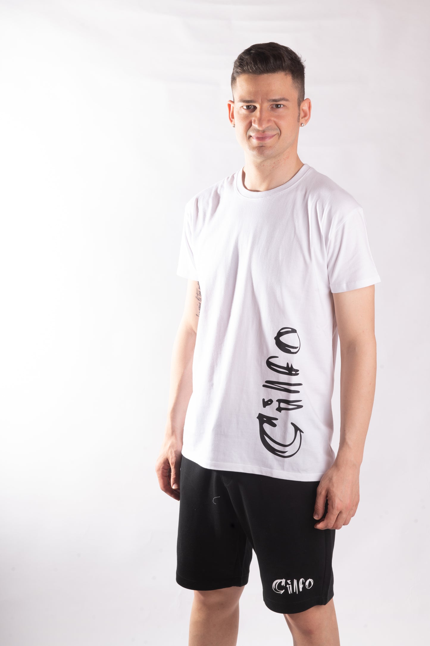 T-shirt Bianca Logo Laterale - Uomo