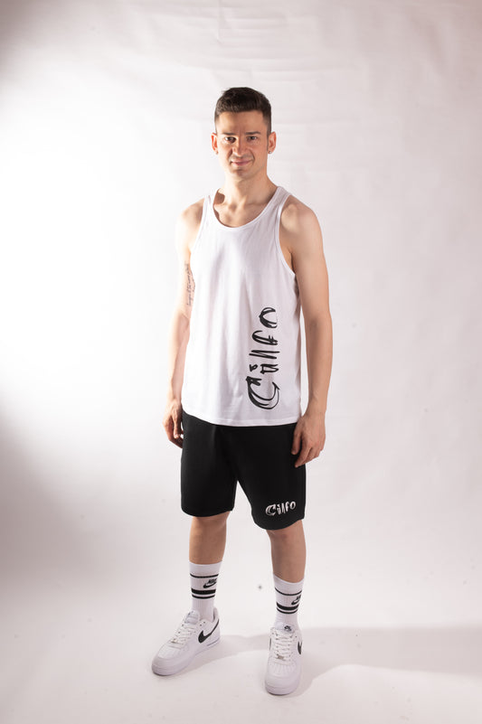 Canotta Bianca Logo Laterale