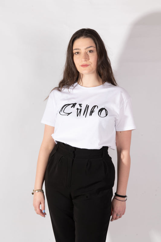 T-shirt Bianca Logo Frontale - Donna