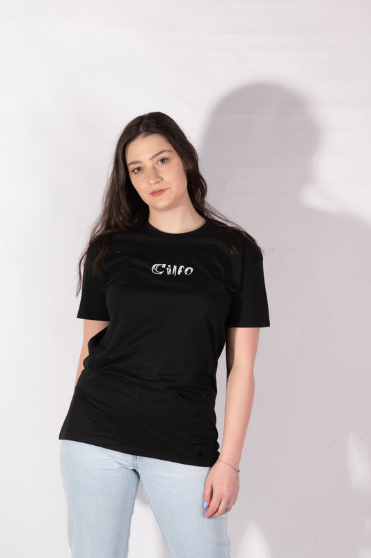 T-shirt Nera Logo Minimal - Donna