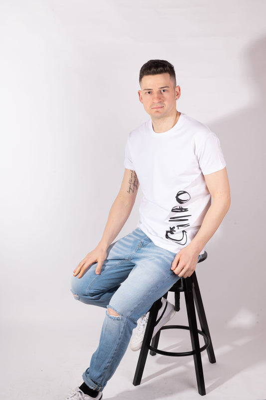 T-shirt Bianca Logo Laterale - Uomo