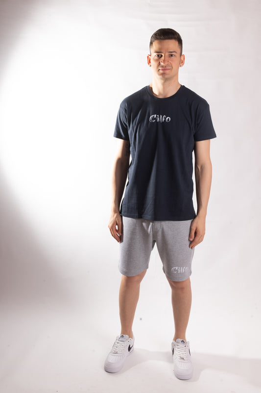 T-shirt Blu Navy Logo Minimal